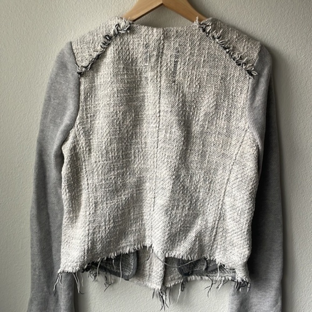 Hinge Jacket Distressed Size Medium Gray And White - image 6
